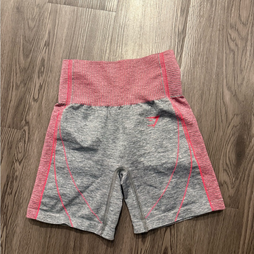 Gymshark Pink and Gray Athletic Shorts